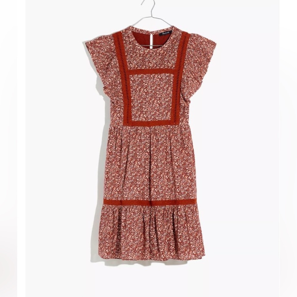 Madewell Flutter Sleeve Floral Mini Dress